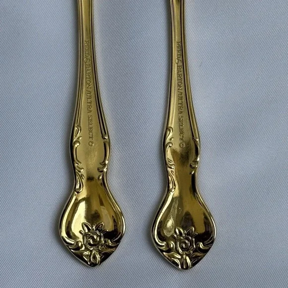 Reed & Barton Ultra Select Gold Plate Serving Spoon Butter Knife Set Japan - Picture 6 of 11